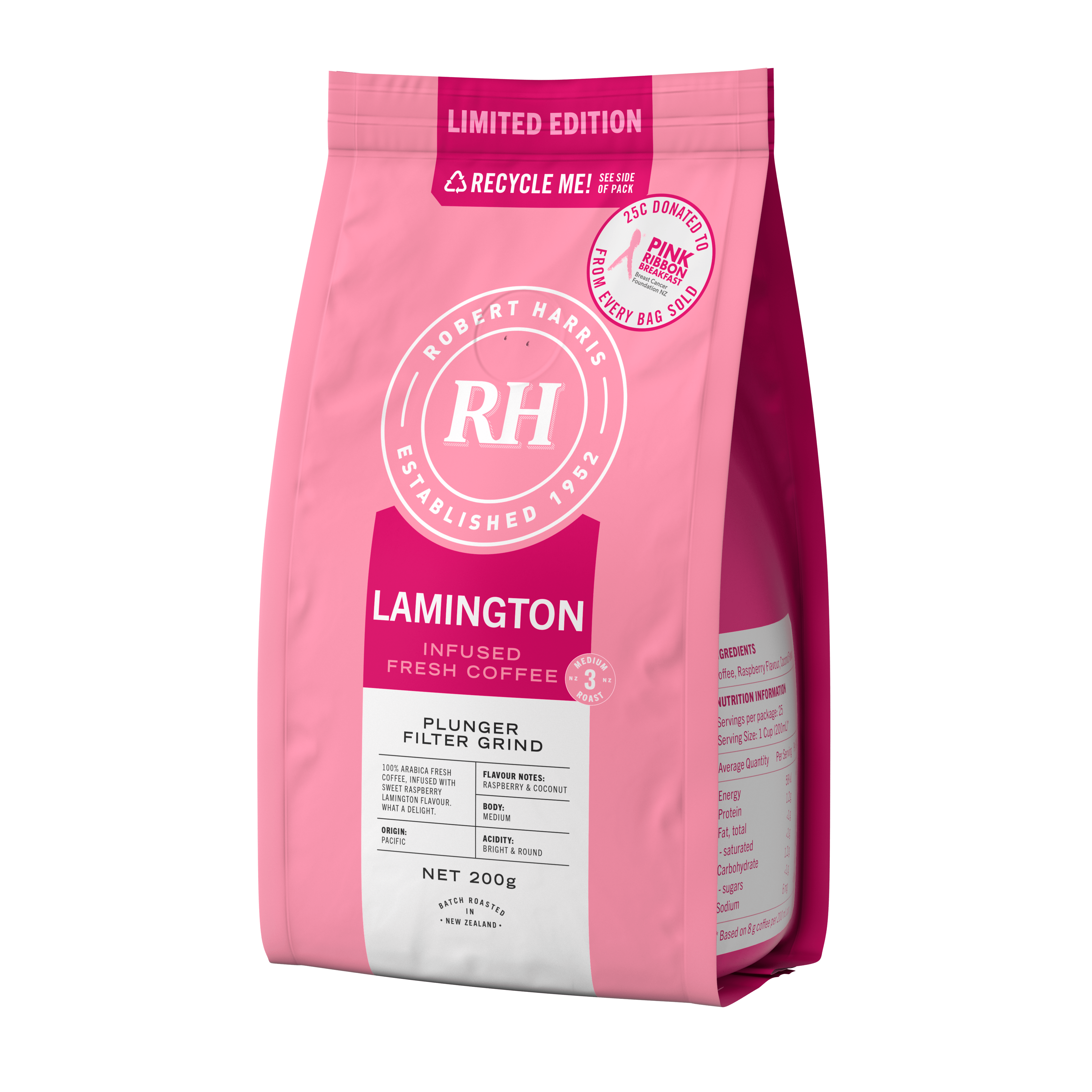 Limited Edition Pink Ribbon Lamington Infused Coffee